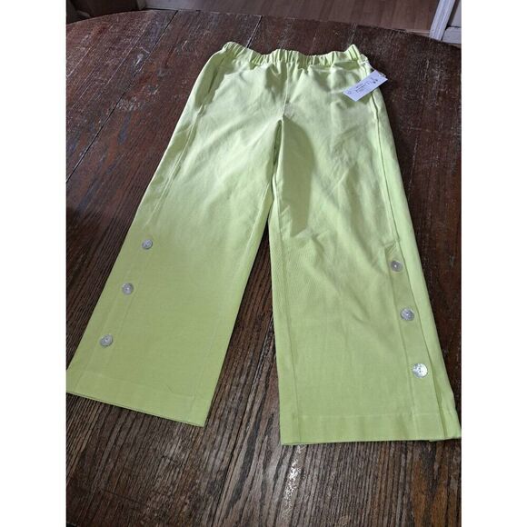 Small 6/8 Weekend by Jess & Jane Elastic Waist Wide Leg  Cropped Pants Capris - Picture 3 of 6